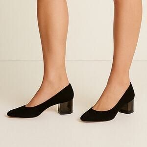 J.Crew SZ 8 Lucite Block Heel & Black Suede Pumps F5959 NEW $218